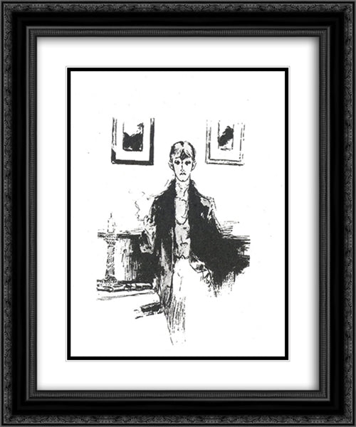 Self-portait 20x24 Black Ornate Wood Framed Art Print Poster with Double Matting by Beardsley, Aubrey