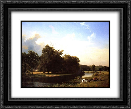 Westphalia 24x20 Black Ornate Wood Framed Art Print Poster with Double Matting by Bierstadt, Albert