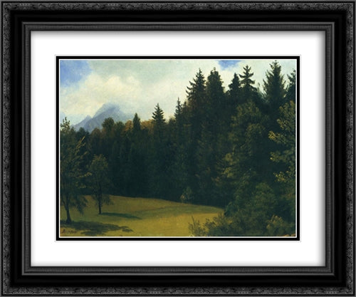 Mountain Resort 24x20 Black Ornate Wood Framed Art Print Poster with Double Matting by Bierstadt, Albert