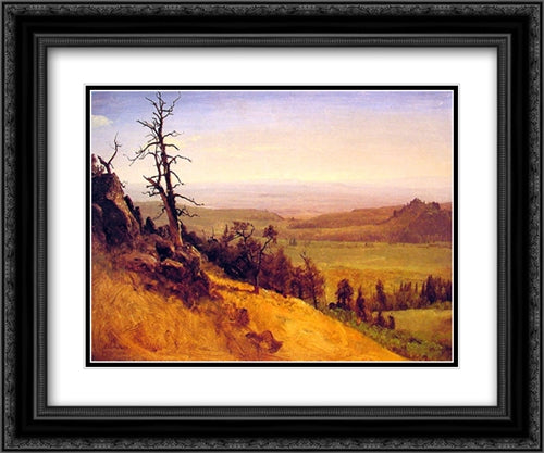 Newbraska Wasatch Mountains 24x20 Black Ornate Wood Framed Art Print Poster with Double Matting by Bierstadt, Albert