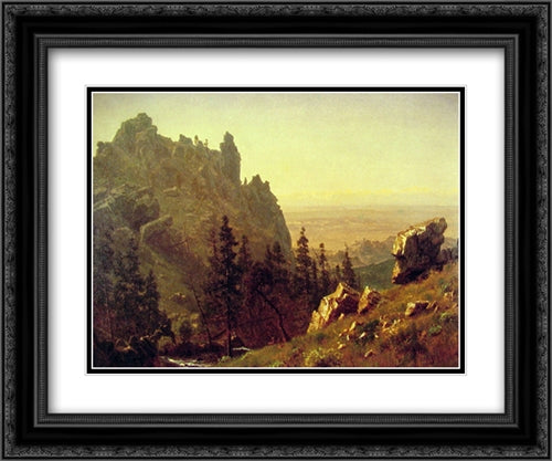 Wind River Country 24x20 Black Ornate Wood Framed Art Print Poster with Double Matting by Bierstadt, Albert