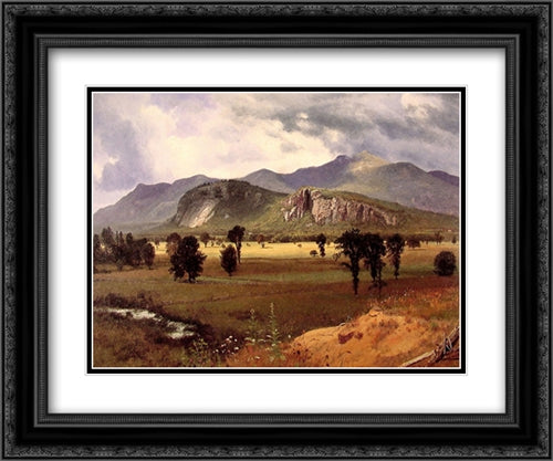 Moat Mountain Intervale, New Hampshire 24x20 Black Ornate Wood Framed Art Print Poster with Double Matting by Bierstadt, Albert