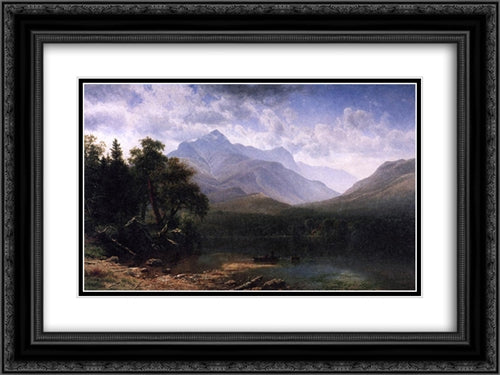 Mount Washington 24x18 Black Ornate Wood Framed Art Print Poster with Double Matting by Bierstadt, Albert