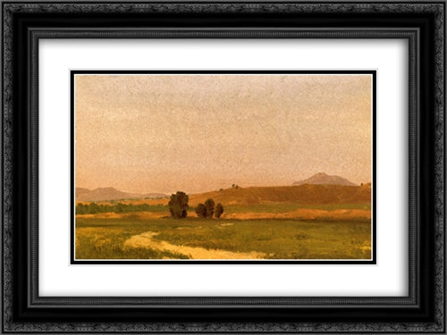 Nebraska, On the Plain 24x18 Black Ornate Wood Framed Art Print Poster with Double Matting by Bierstadt, Albert