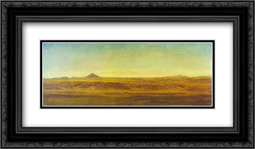 On the Plains 24x14 Black Ornate Wood Framed Art Print Poster with Double Matting by Bierstadt, Albert