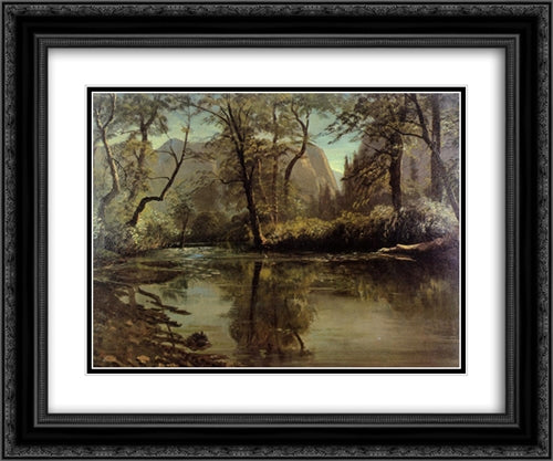 Yosemite Valley, California 24x20 Black Ornate Wood Framed Art Print Poster with Double Matting by Bierstadt, Albert