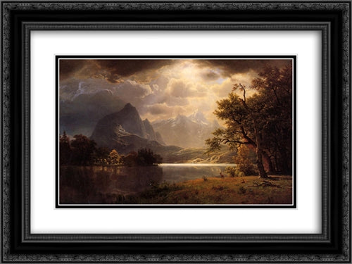 Estes Park, Colorado 24x18 Black Ornate Wood Framed Art Print Poster with Double Matting by Bierstadt, Albert