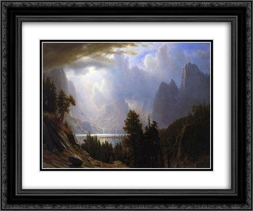 Landscape 24x20 Black Ornate Wood Framed Art Print Poster with Double Matting by Bierstadt, Albert