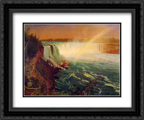 Niagara 24x20 Black Ornate Wood Framed Art Print Poster with Double Matting by Bierstadt, Albert