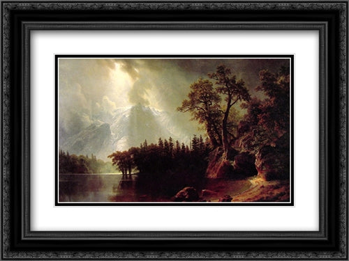 Passing Storm over the Sierra Nevada 24x18 Black Ornate Wood Framed Art Print Poster with Double Matting by Bierstadt, Albert