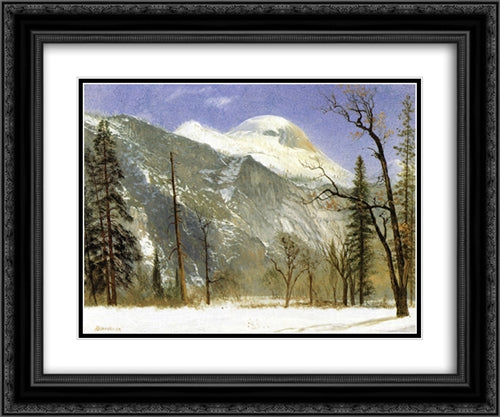 Winter in Yosemite Valley 24x20 Black Ornate Wood Framed Art Print Poster with Double Matting by Bierstadt, Albert