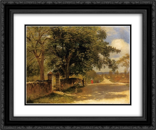 Street in Nassau 24x20 Black Ornate Wood Framed Art Print Poster with Double Matting by Bierstadt, Albert