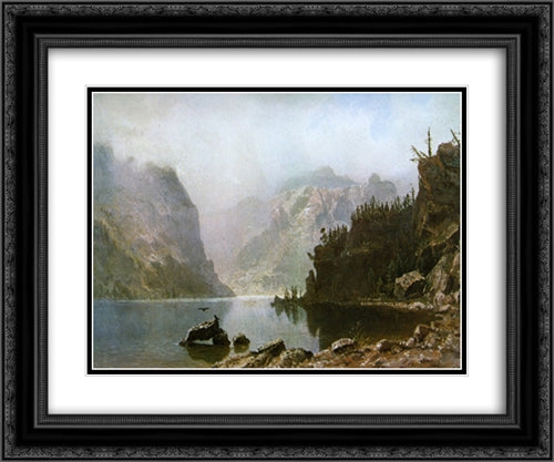 Western Landscape 24x20 Black Ornate Wood Framed Art Print Poster with Double Matting by Bierstadt, Albert