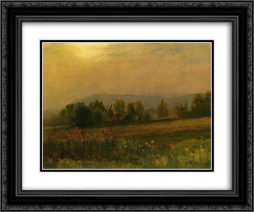 New England Landscape 24x20 Black Ornate Wood Framed Art Print Poster with Double Matting by Bierstadt, Albert