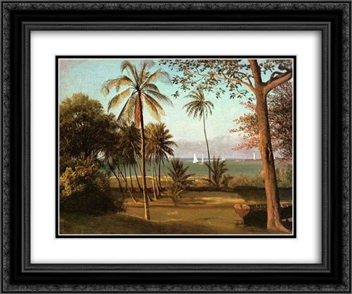 Florida Scene 24x20 Black Ornate Wood Framed Art Print Poster with Double Matting by Bierstadt, Albert