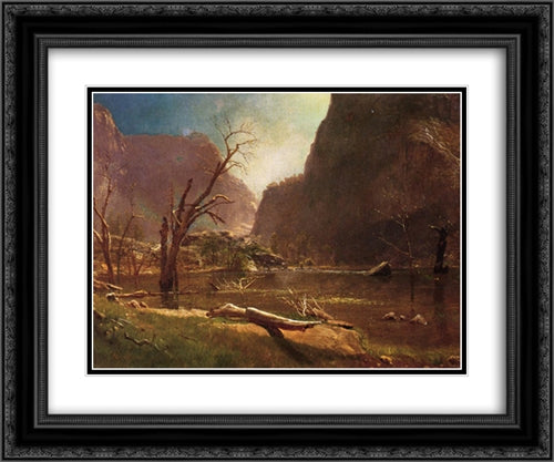 Hatch Hatchy Valley, California 24x20 Black Ornate Wood Framed Art Print Poster with Double Matting by Bierstadt, Albert