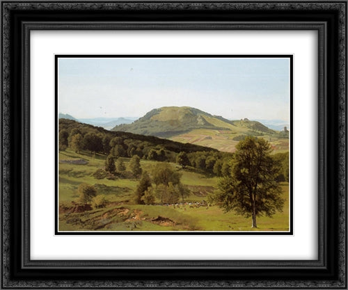 Landscape. Hill and Dale 24x20 Black Ornate Wood Framed Art Print Poster with Double Matting by Bierstadt, Albert