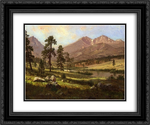 Long's Peak, Estes Park, Colorado 24x20 Black Ornate Wood Framed Art Print Poster with Double Matting by Bierstadt, Albert