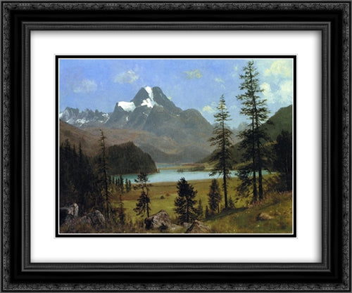 Long's Peak, Estes Park, Colorado 24x20 Black Ornate Wood Framed Art Print Poster with Double Matting by Bierstadt, Albert