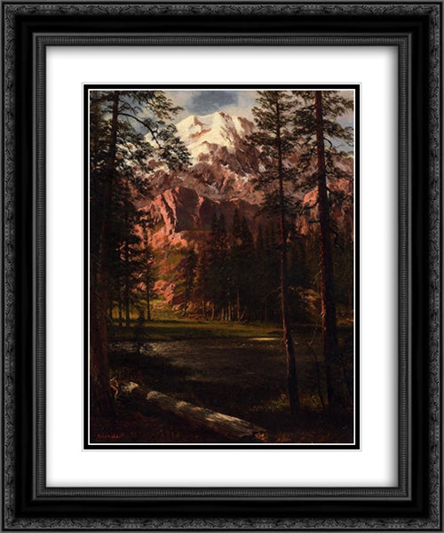 Mountain Lake 20x24 Black Ornate Wood Framed Art Print Poster with Double Matting by Bierstadt, Albert