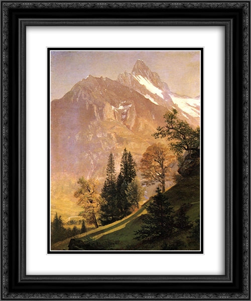 Mountain Landscape 20x24 Black Ornate Wood Framed Art Print Poster with Double Matting by Bierstadt, Albert