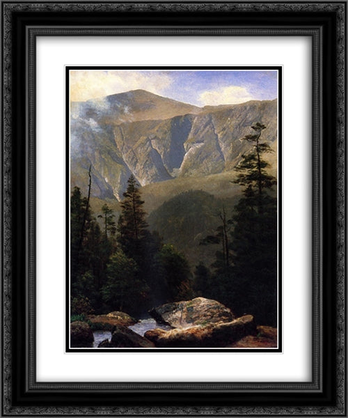 Mountainous Landscape 20x24 Black Ornate Wood Framed Art Print Poster with Double Matting by Bierstadt, Albert
