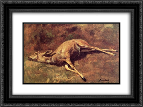 Native of the Woods 24x18 Black Ornate Wood Framed Art Print Poster with Double Matting by Bierstadt, Albert
