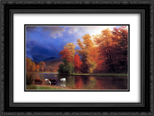 On the Saco 24x18 Black Ornate Wood Framed Art Print Poster with Double Matting by Bierstadt, Albert