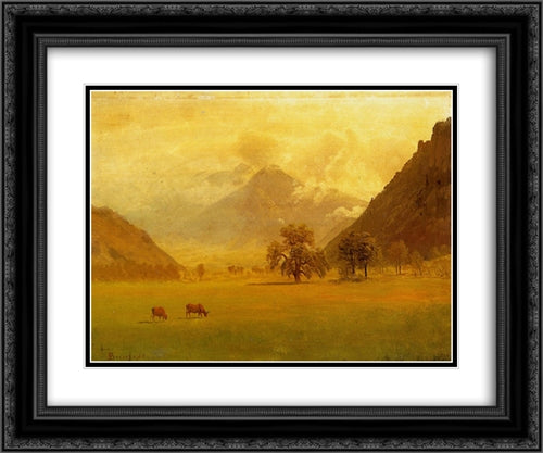 Rhone Valley 24x20 Black Ornate Wood Framed Art Print Poster with Double Matting by Bierstadt, Albert