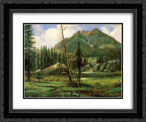 Sierra Nevada Mountains 24x20 Black Ornate Wood Framed Art Print Poster with Double Matting by Bierstadt, Albert