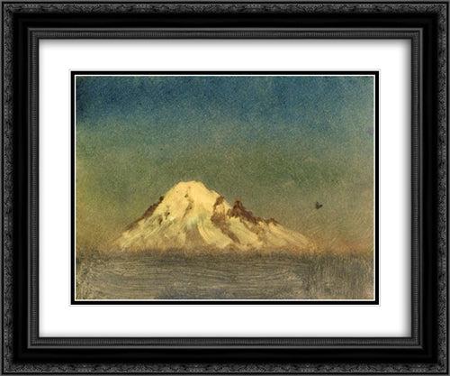 Snow Capped Moutain 24x20 Black Ornate Wood Framed Art Print Poster with Double Matting by Bierstadt, Albert