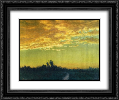 Twilight over the Path 24x20 Black Ornate Wood Framed Art Print Poster with Double Matting by Bierstadt, Albert