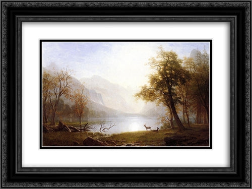 Valley in Kings Canyon 24x18 Black Ornate Wood Framed Art Print Poster with Double Matting by Bierstadt, Albert