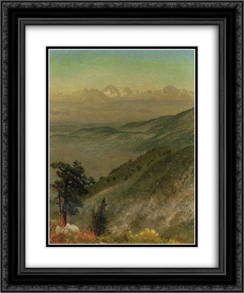 Wasatch Mountains 20x24 Black Ornate Wood Framed Art Print Poster with Double Matting by Bierstadt, Albert