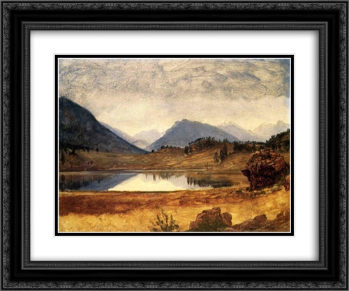 Wind River Country 24x20 Black Ornate Wood Framed Art Print Poster with Double Matting by Bierstadt, Albert
