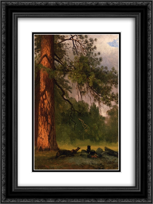 Yosemite Camp Kitchen 18x24 Black Ornate Wood Framed Art Print Poster with Double Matting by Bierstadt, Albert