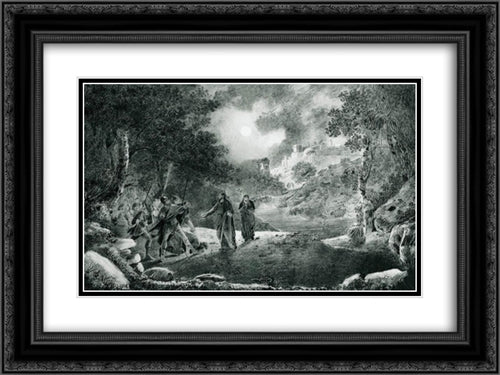 The Betrayal of Judas 24x18 Black Ornate Wood Framed Art Print Poster with Double Matting by Aivazovsky, Ivan