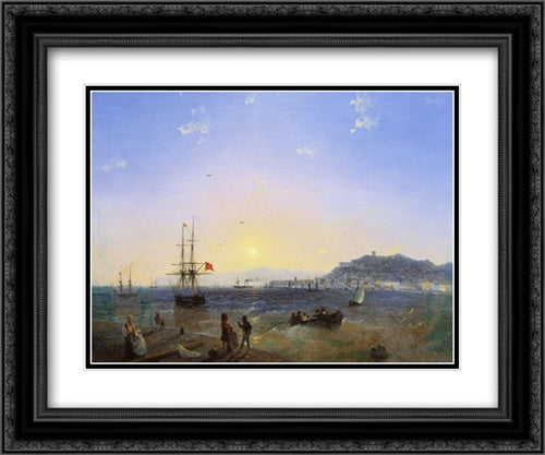 Kerch 24x20 Black Ornate Wood Framed Art Print Poster with Double Matting by Aivazovsky, Ivan