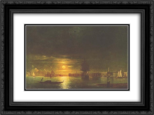 Venice 24x18 Black Ornate Wood Framed Art Print Poster with Double Matting by Aivazovsky, Ivan