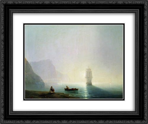 Morning 24x20 Black Ornate Wood Framed Art Print Poster with Double Matting by Aivazovsky, Ivan