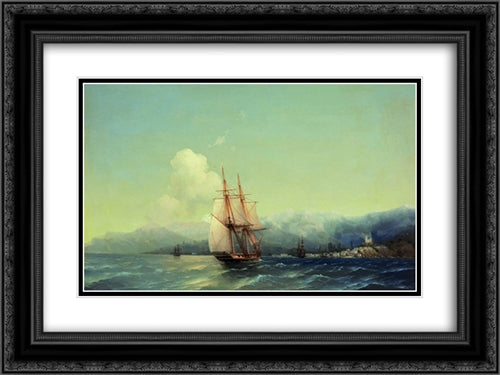 Crimea 24x18 Black Ornate Wood Framed Art Print Poster with Double Matting by Aivazovsky, Ivan