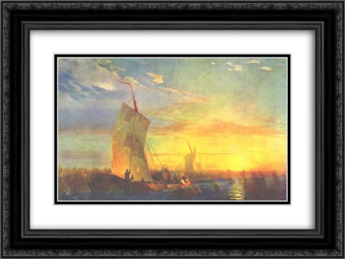 Rush on Dnieper near Aleshki 24x18 Black Ornate Wood Framed Art Print Poster with Double Matting by Aivazovsky, Ivan