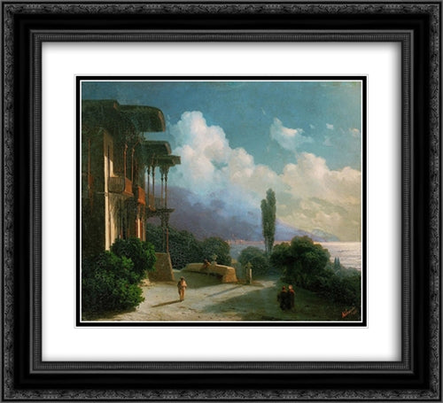 Night near Yalta 22x20 Black Ornate Wood Framed Art Print Poster with Double Matting by Aivazovsky, Ivan