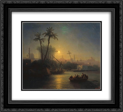 Golden Horn 22x20 Black Ornate Wood Framed Art Print Poster with Double Matting by Aivazovsky, Ivan