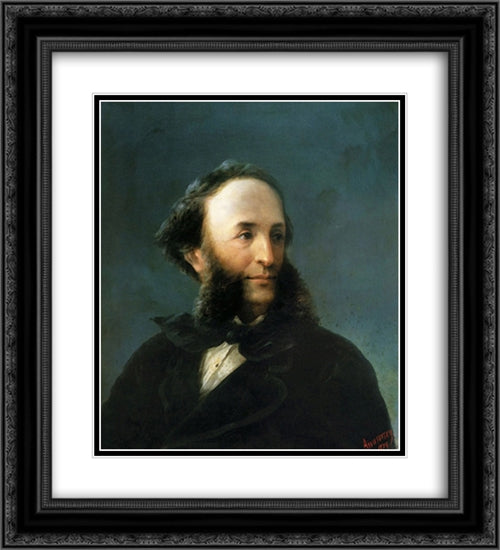 Self-portrait 20x22 Black Ornate Wood Framed Art Print Poster with Double Matting by Aivazovsky, Ivan