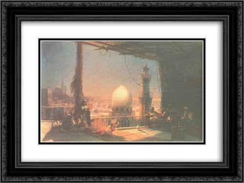 In Cairo 24x18 Black Ornate Wood Framed Art Print Poster with Double Matting by Aivazovsky, Ivan