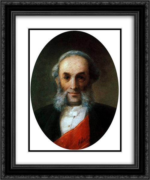 Self-portrait 20x24 Black Ornate Wood Framed Art Print Poster with Double Matting by Aivazovsky, Ivan