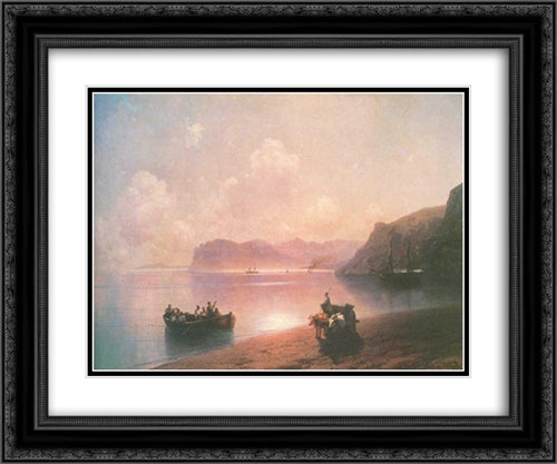 Morning on a sea 24x20 Black Ornate Wood Framed Art Print Poster with Double Matting by Aivazovsky, Ivan