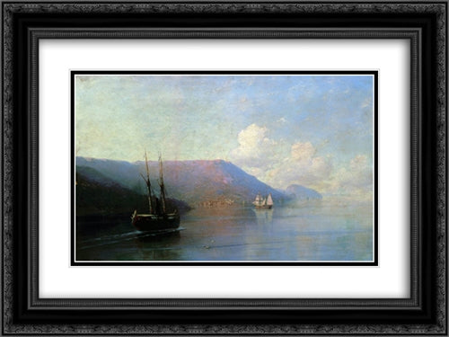 Crimean coast 24x18 Black Ornate Wood Framed Art Print Poster with Double Matting by Aivazovsky, Ivan