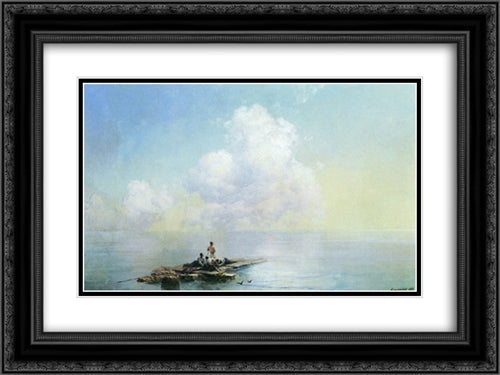 Morning after the storm 24x18 Black Ornate Wood Framed Art Print Poster with Double Matting by Aivazovsky, Ivan